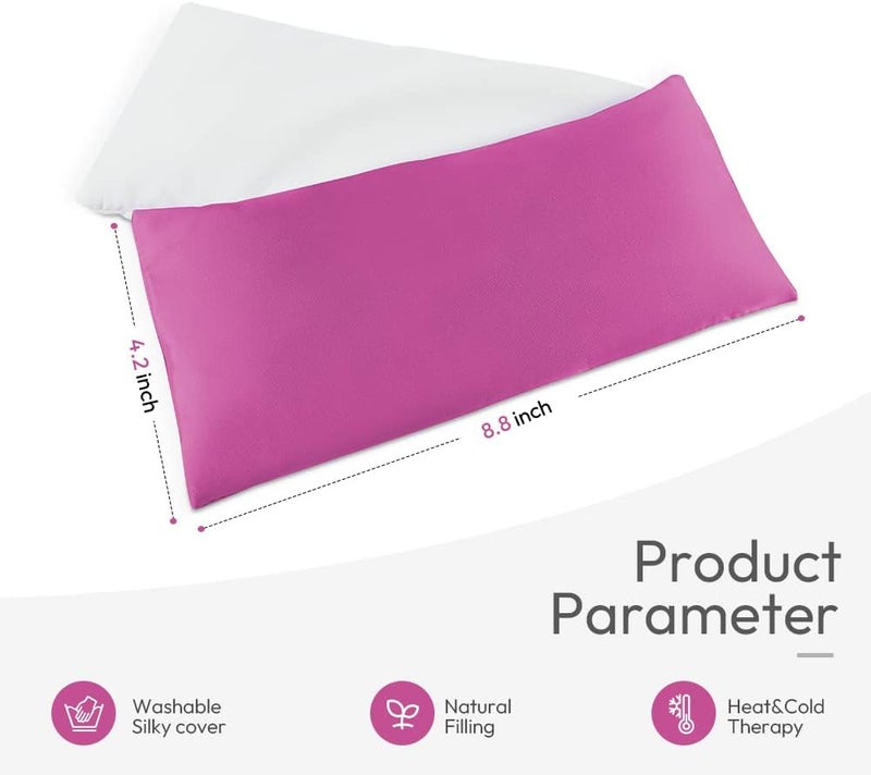 MORLIDEN Lavender Eye Pillows for Relaxation, Yoga Eye Pillow for Meditation, Microwavable Weighted Eye Pillow for Yoga, Moist Heat & Cold Eye Compress with Aromatherapy (Rose Red) - 2 Pack - Image 5